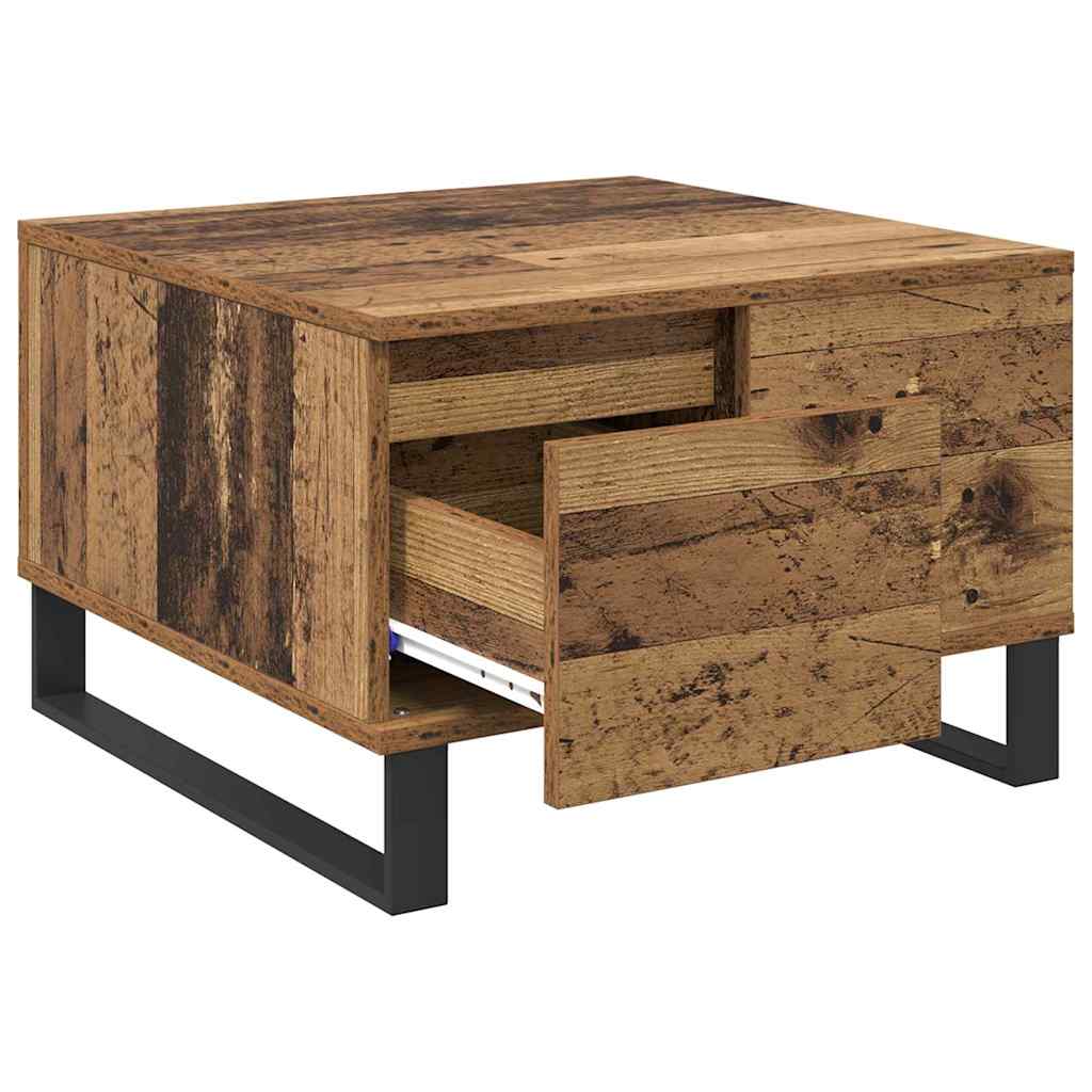 Kaffebord med skuff Gamle tre 55 x 55 x 36,5 cm Konstruert tre