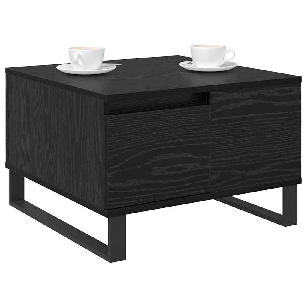 Kaffebord med skuff Svart Eik 55 x 55 x 36,5 cm Konstruert tre