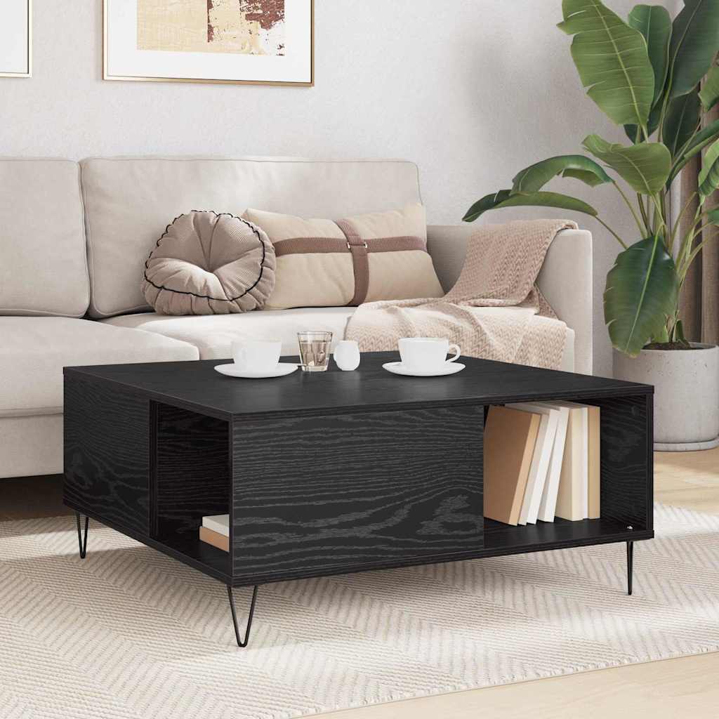 Kaffebord Svart Eik 80 x 80 x 36,5 cm Konstruert tre