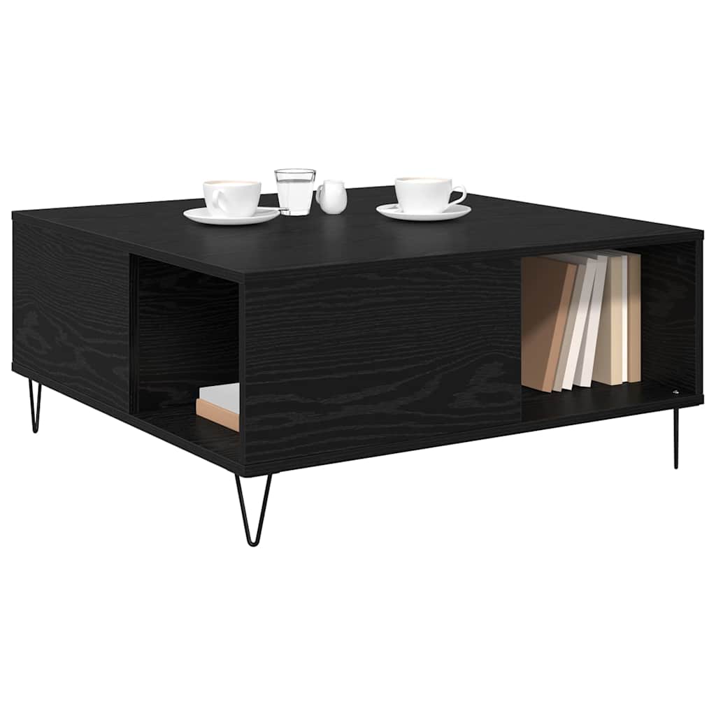 Kaffebord Svart Eik 80 x 80 x 36,5 cm Konstruert tre
