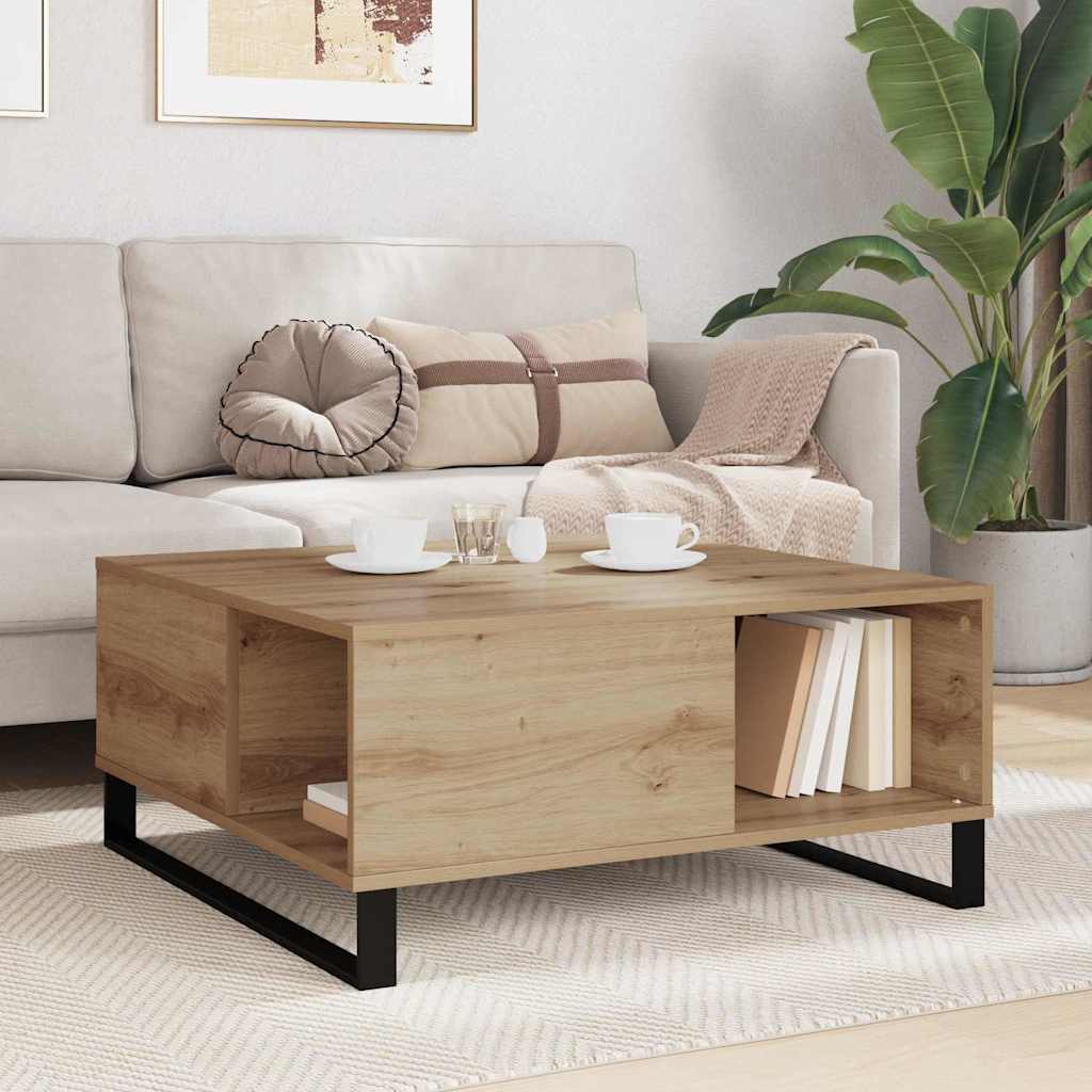 Kaffebord Artisan Eik 80 x 80 x 36,5 cm Konstruert tre vidaXL