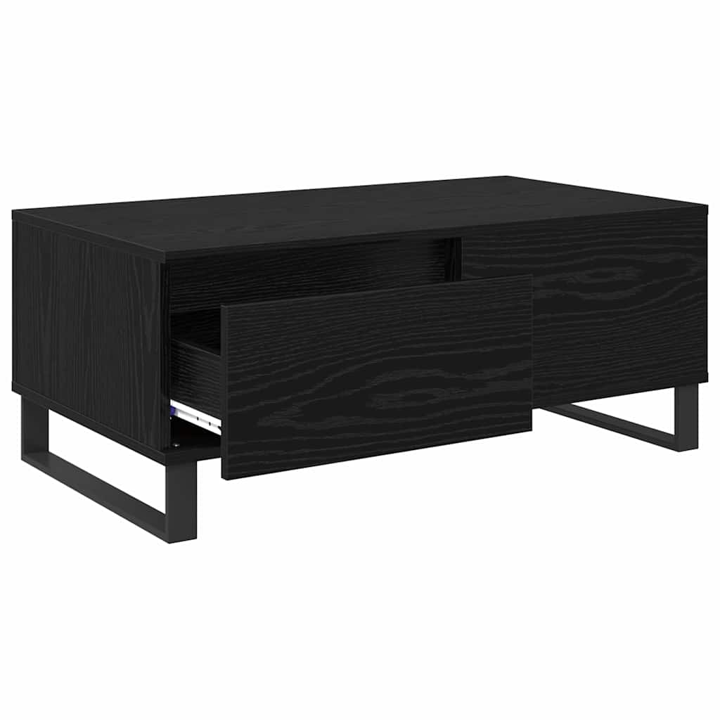 Kaffebord med skuff Svart Eik 90 x 50 x 36,5 cm Konstruert tre