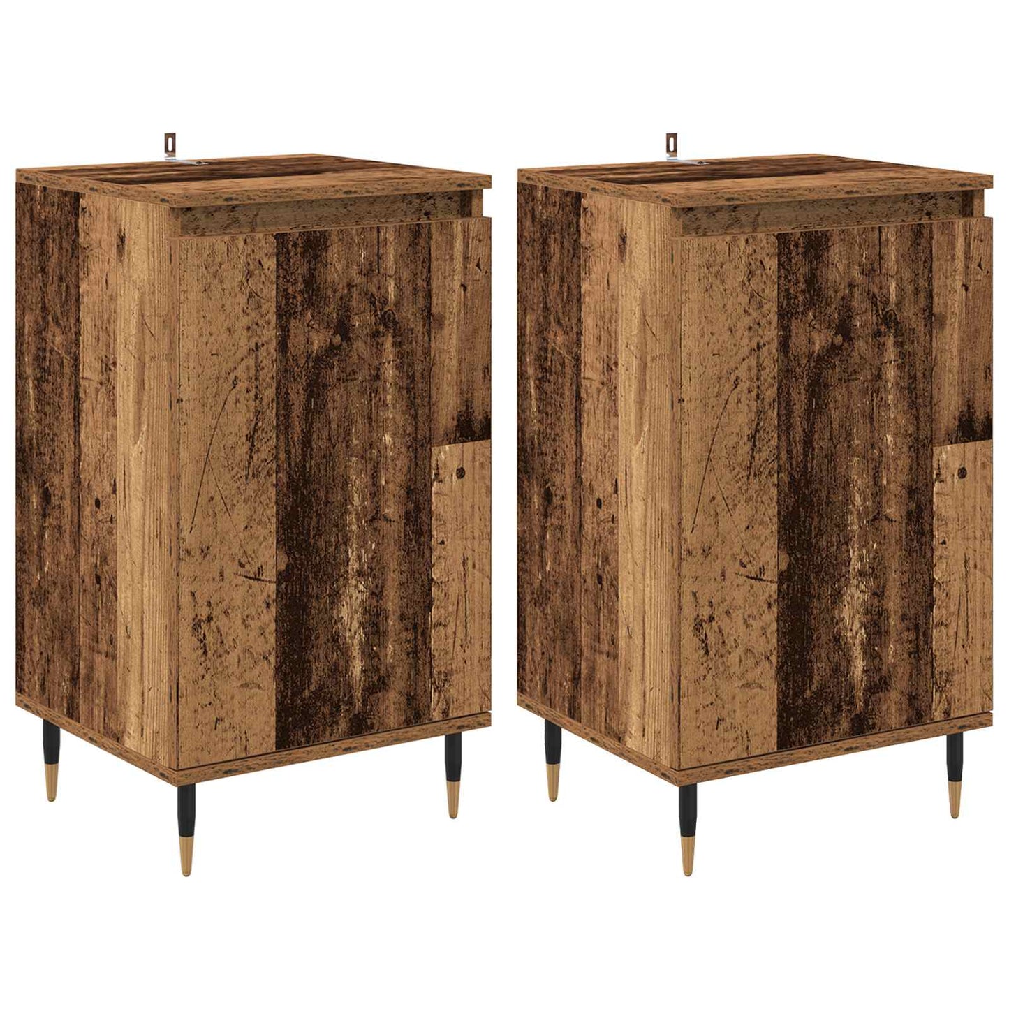 Serviesskap 2 pcs Gamle tre 40 x 35 x 70 cm Ingeniørtre og jern
