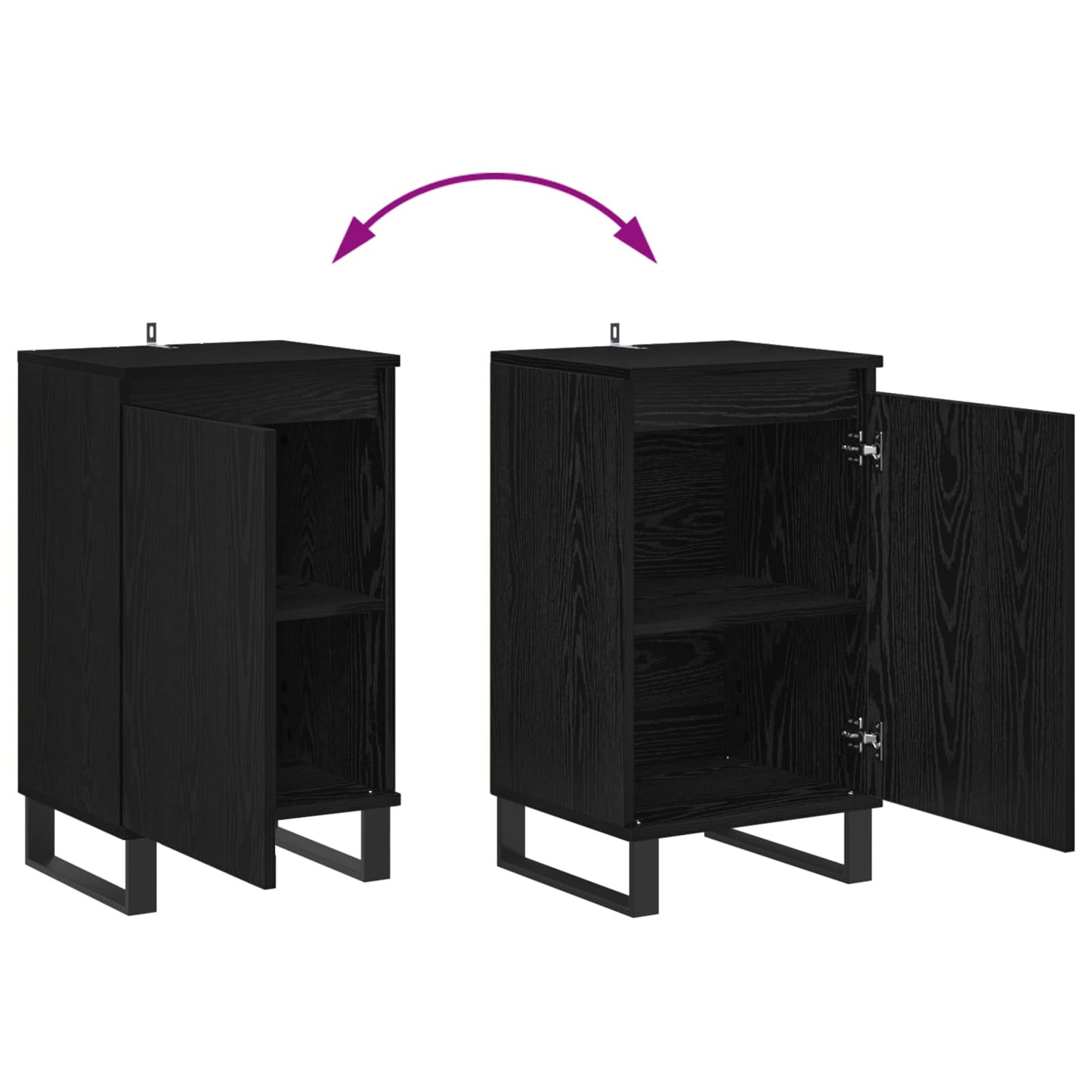 Serviesskap Svart Eik 40 x 35 x 70 cm Konstruert tre