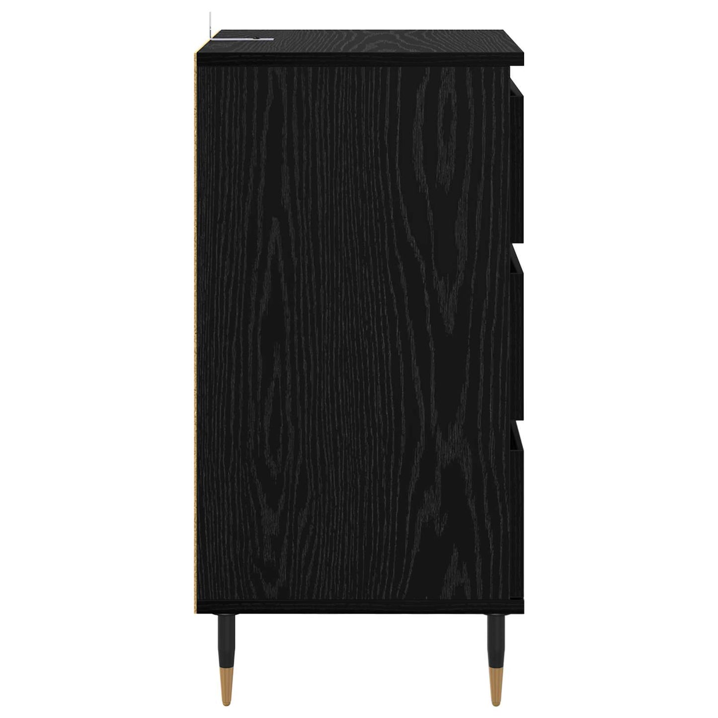 Serviesskap med skuff Svart eik 35 x 40 x 70 cm Konstruert tre
