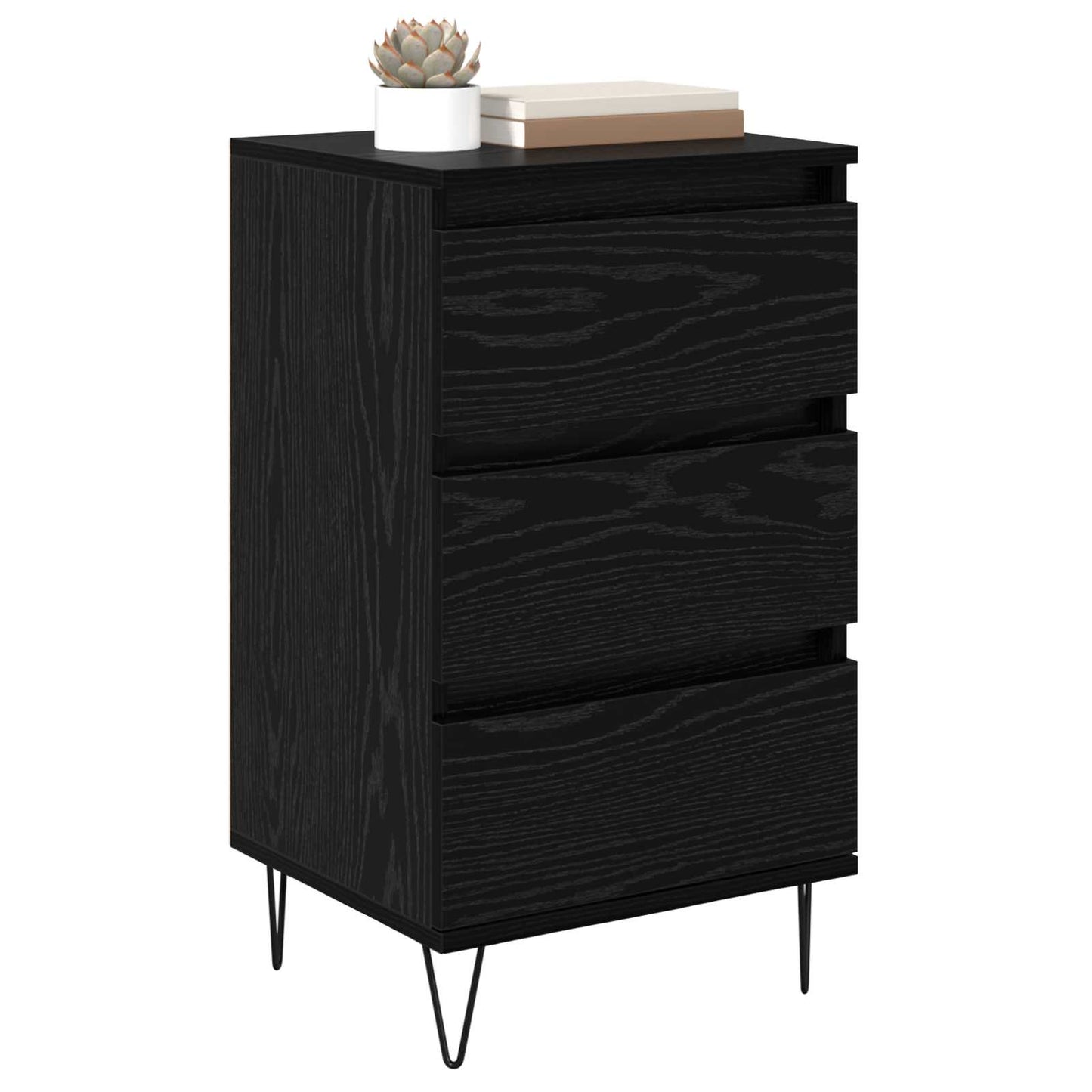 Serviesskap Svart Eik 40 x 35 x 70 cm Ingeniørtre og jern