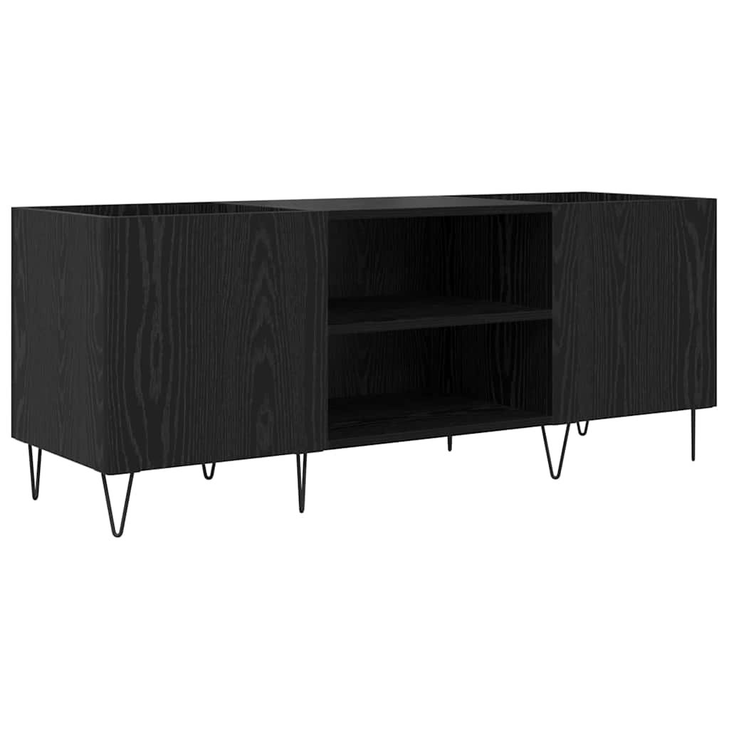 Plateskap Svart Eik 121 x 38 x 48 cm Ingeniørtre og jern