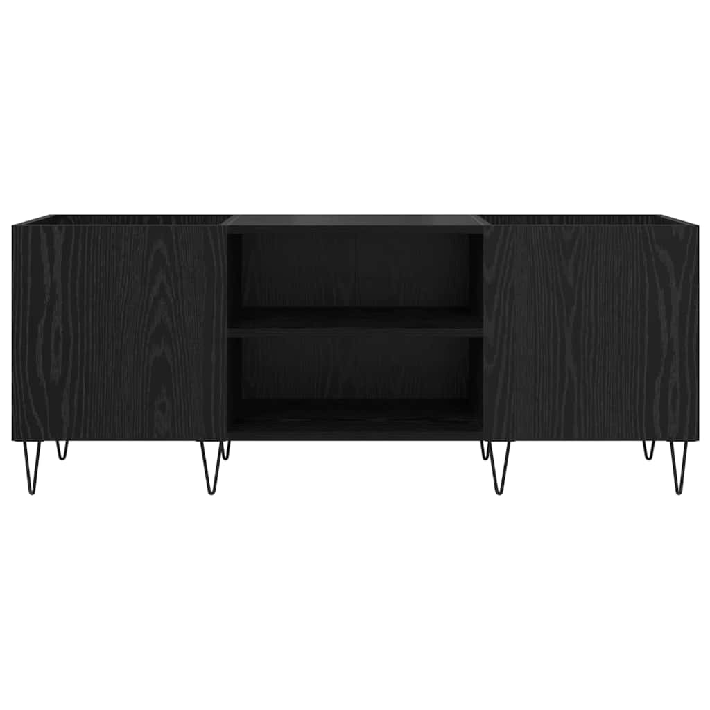 Plateskap Svart Eik 121 x 38 x 48 cm Ingeniørtre og jern
