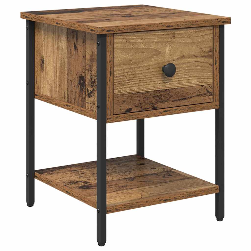 Nattbord med skuff Gammelt tre 34 x 35,5 x 45 cm Konstruert tre