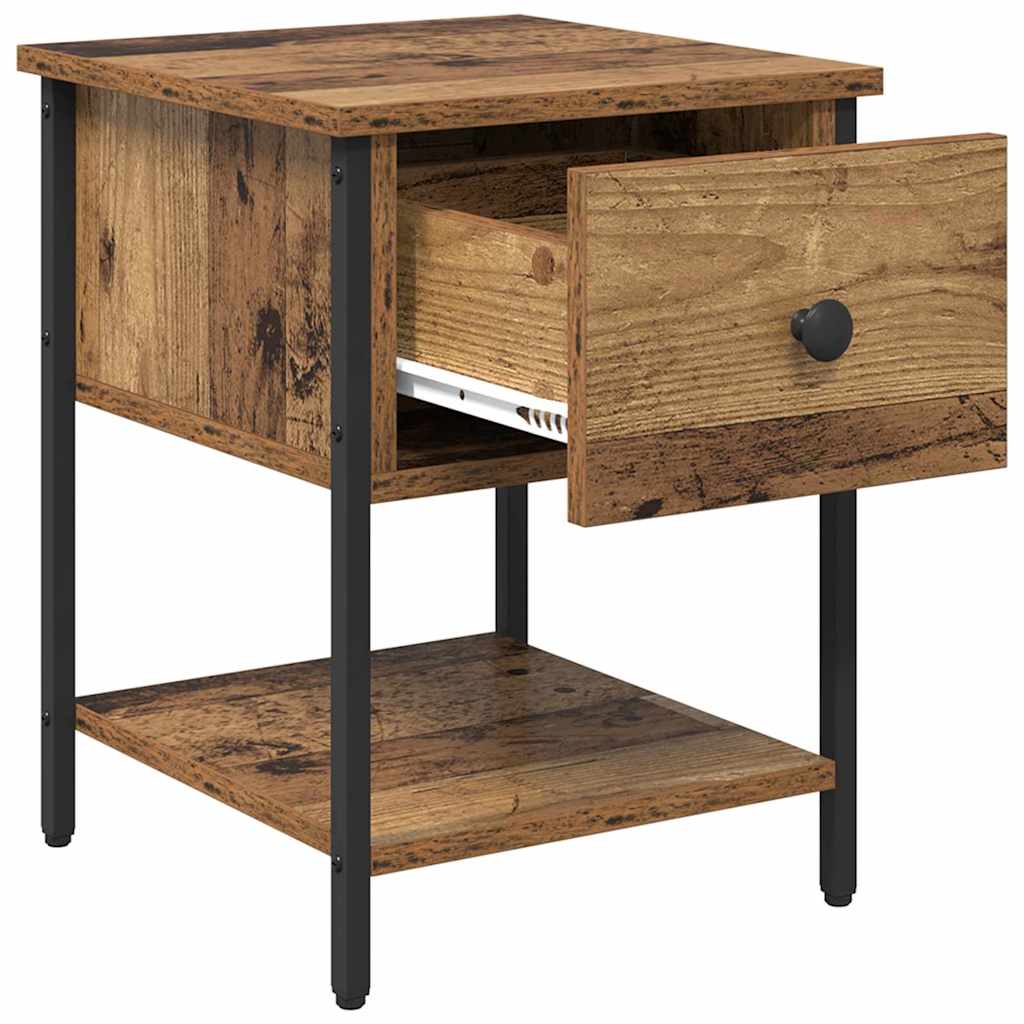 Nattbord med skuff Gammelt tre 34 x 35,5 x 45 cm Konstruert tre