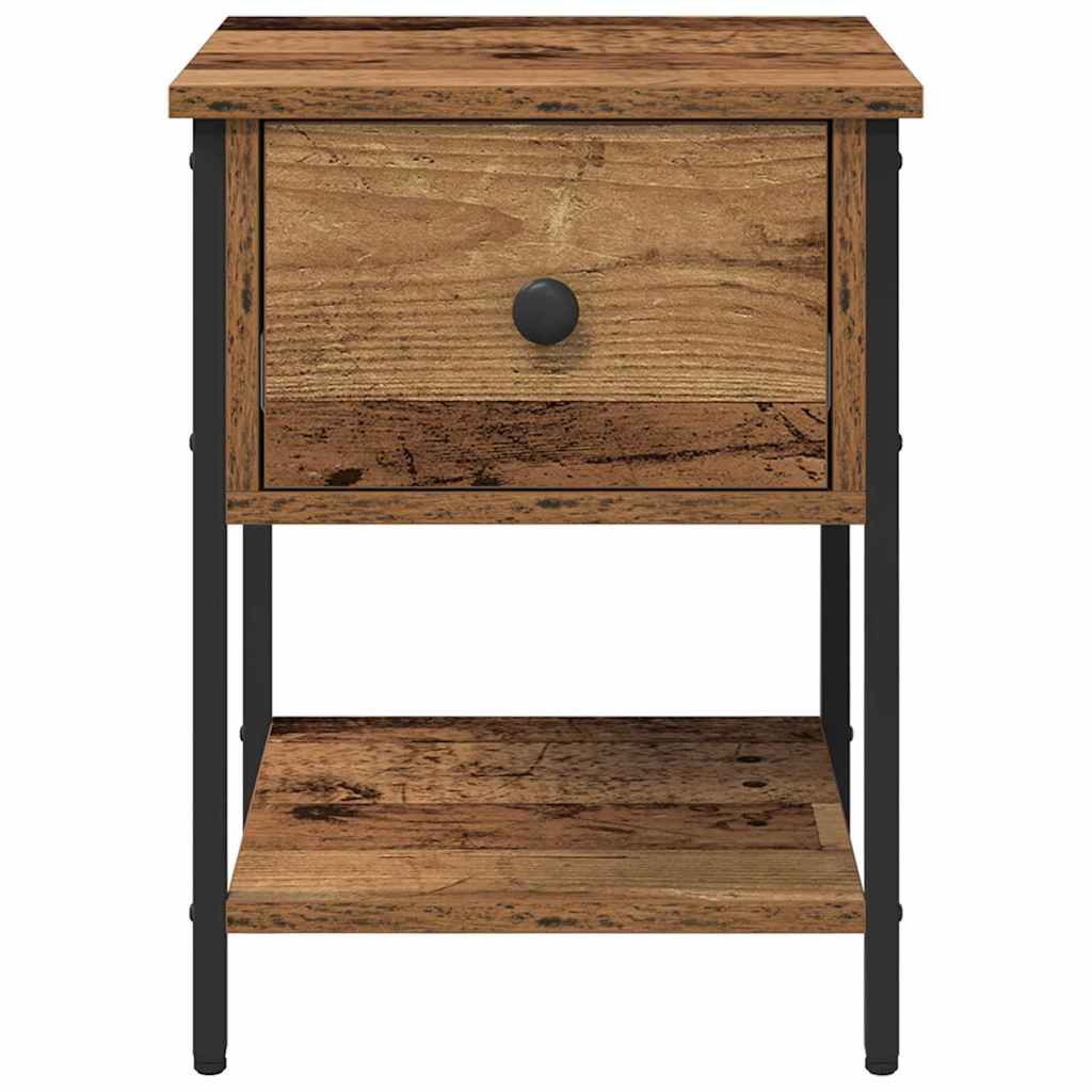 Nattbord med skuff Gammelt tre 34 x 35,5 x 45 cm Konstruert tre