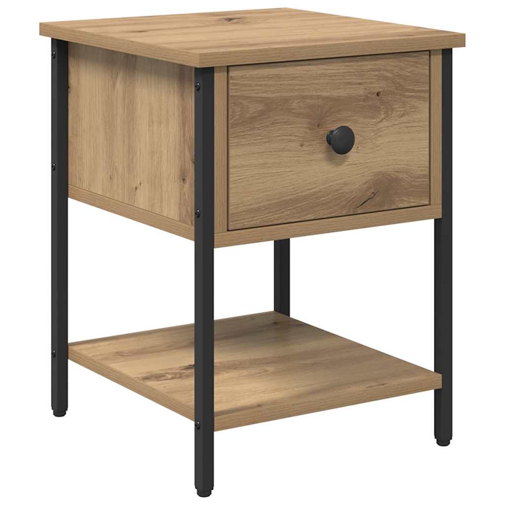 Nattbord med skuff Artisan Eik 34 x 35,5 x 45 cm Konstruert tre