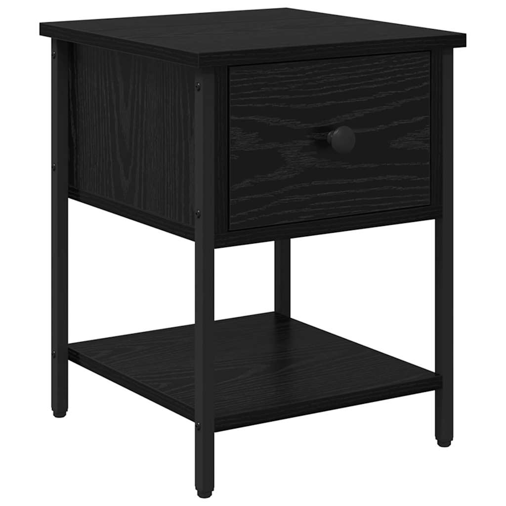 Nattbord 2 pcs Svart Eik 34 x 35,5 x 45 cm Konstruert tre