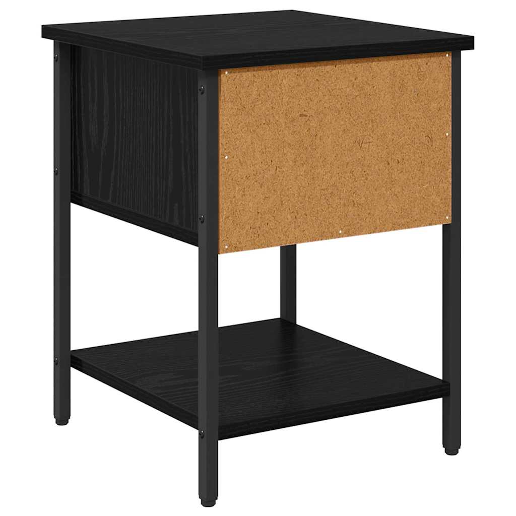 Nattbord 2 pcs Svart Eik 34 x 35,5 x 45 cm Konstruert tre