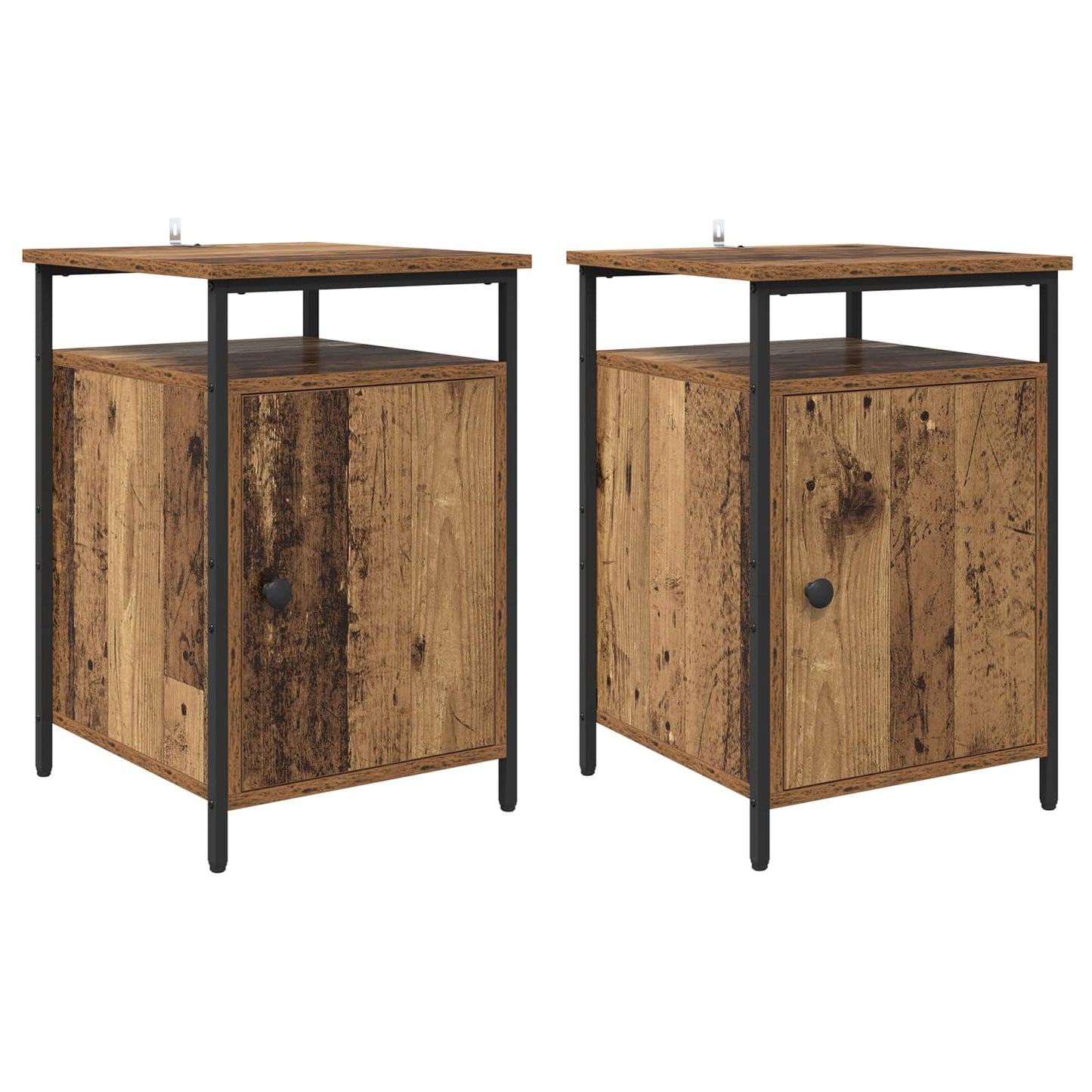 Nattbordskap 2 pcs Gammelt tre 40 x 42 x 60cm Konstruert tre