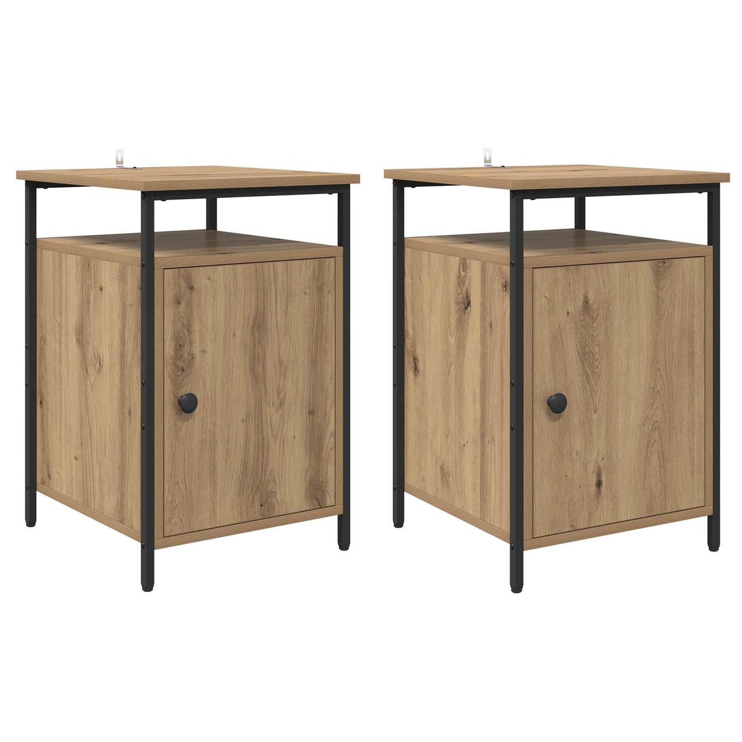 Nattbordskap 2 stk. Artisan Eik 40 x 42 x 60cm Konstruert tre