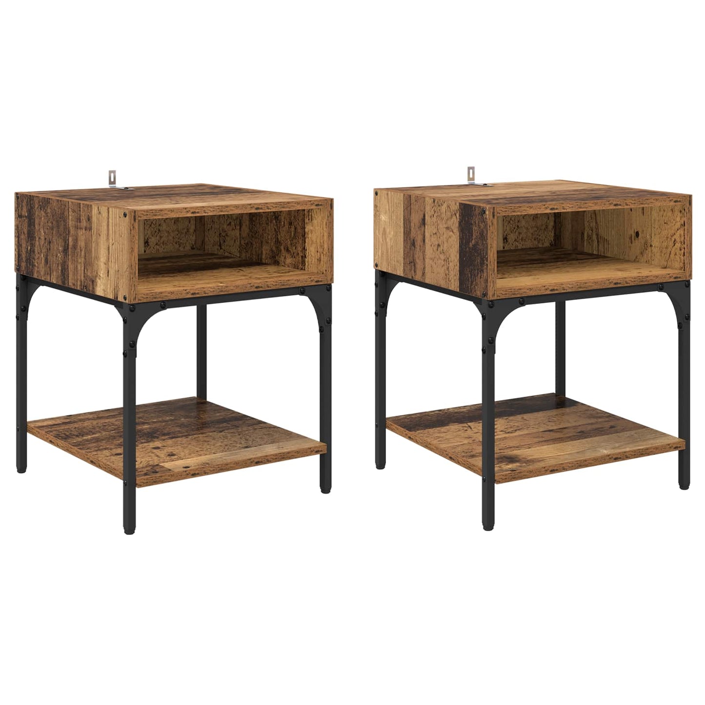 Nattbord 2 pcs Gammelt tre 40 x 40 x 50 cm Konstruert tre