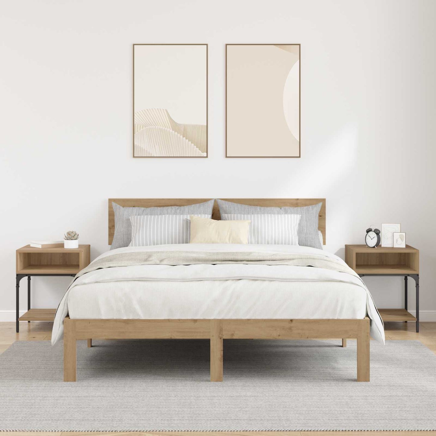 Nattbord 2 pcs Artisan Eik 40 x 40 x 50 cm Konstruert tre