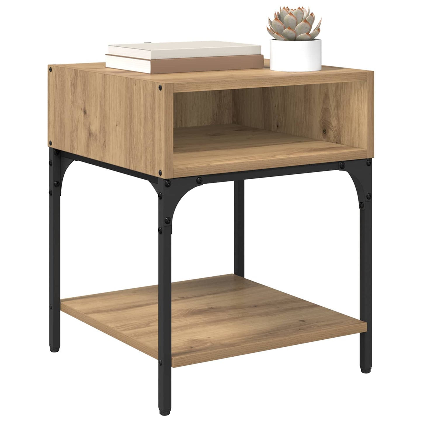 Nattbord 2 pcs Artisan Eik 40 x 40 x 50 cm Konstruert tre