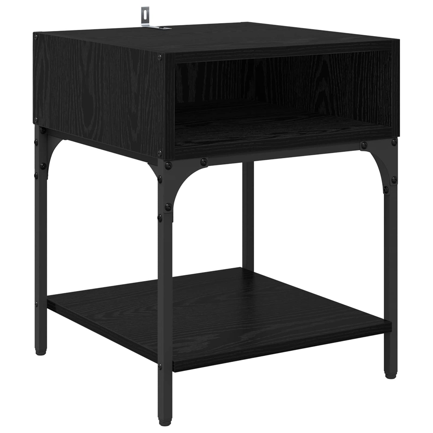 Nattbord 2 pcs Svart Eik 40 x 40 x 50 cm Konstruert tre