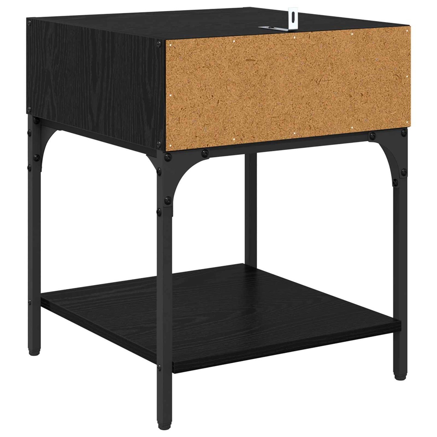 Nattbord 2 pcs Svart Eik 40 x 40 x 50 cm Konstruert tre