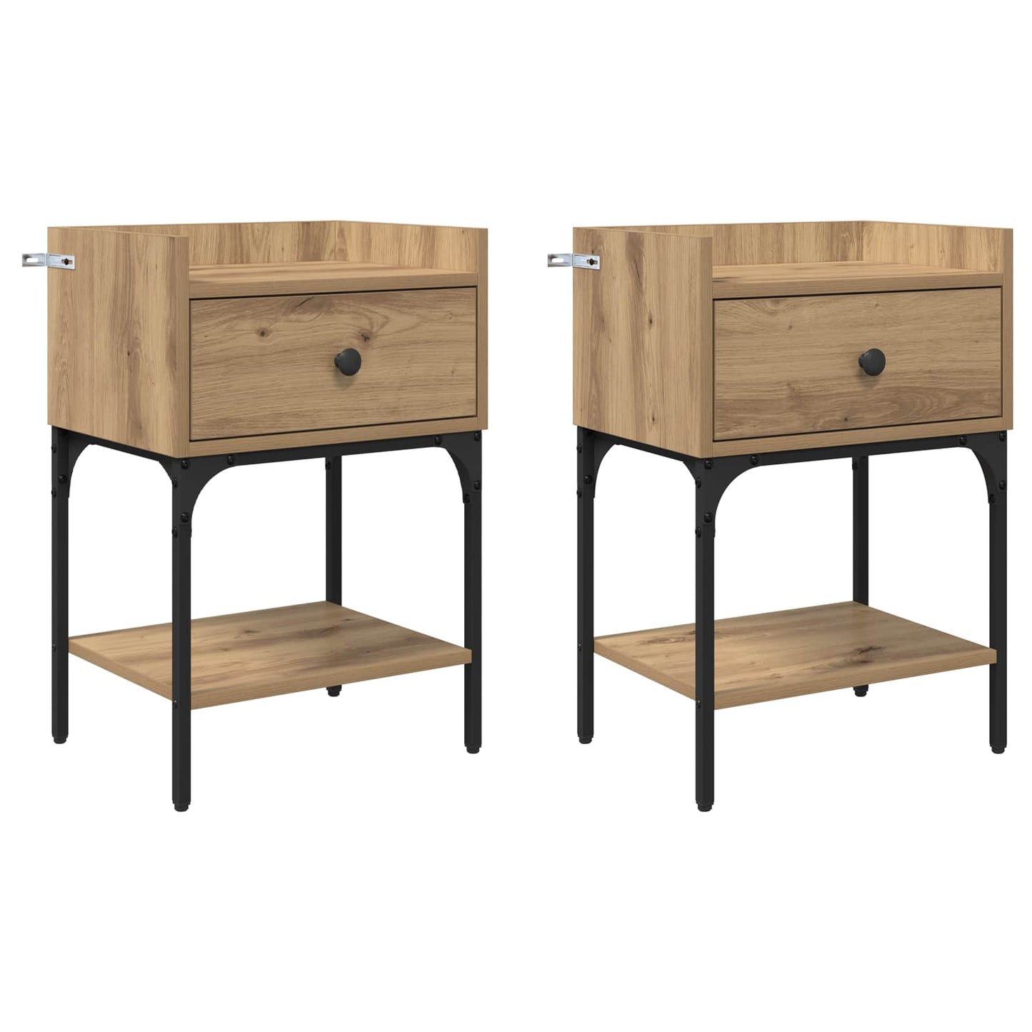 Nattbord 2 stk. Artisan Eik 40 x 29 x 60 cm Konstruert tre