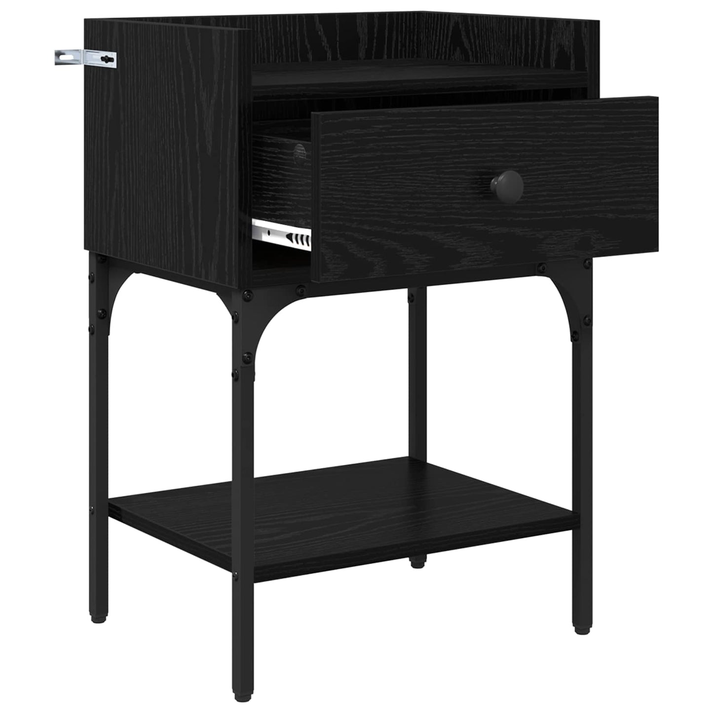 Nattbord 2 pcs Svart Eik 40 x 29 x 60 cm Konstruert tre