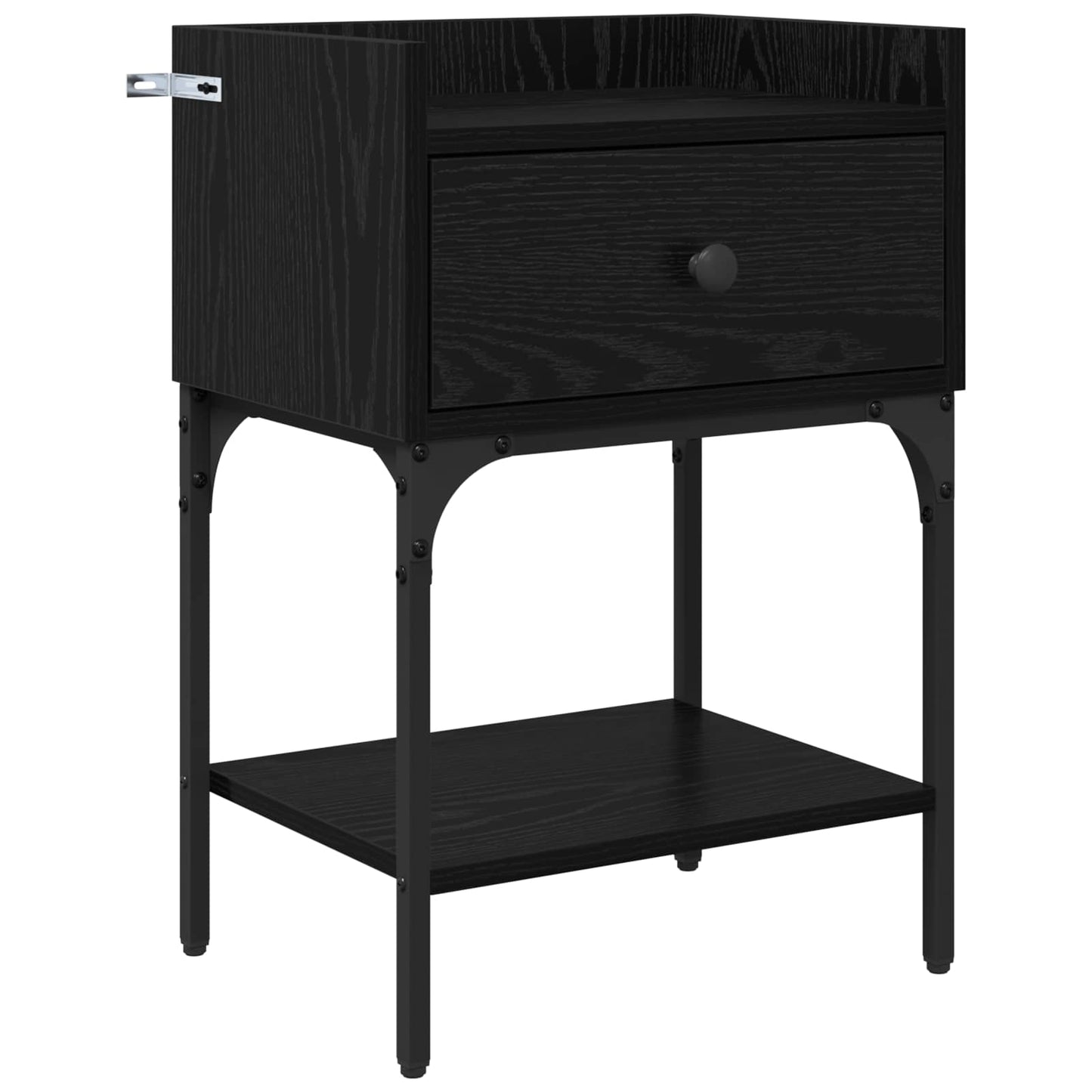 Nattbord 2 pcs Svart Eik 40 x 29 x 60 cm Konstruert tre