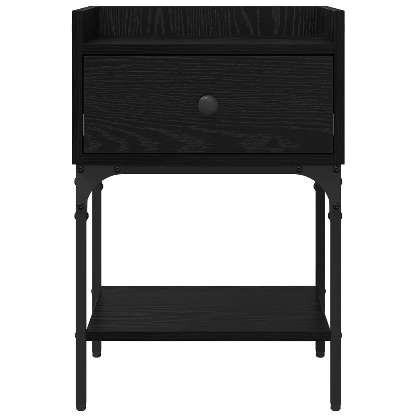 Nattbord 2 pcs Svart Eik 40 x 29 x 60 cm Konstruert tre