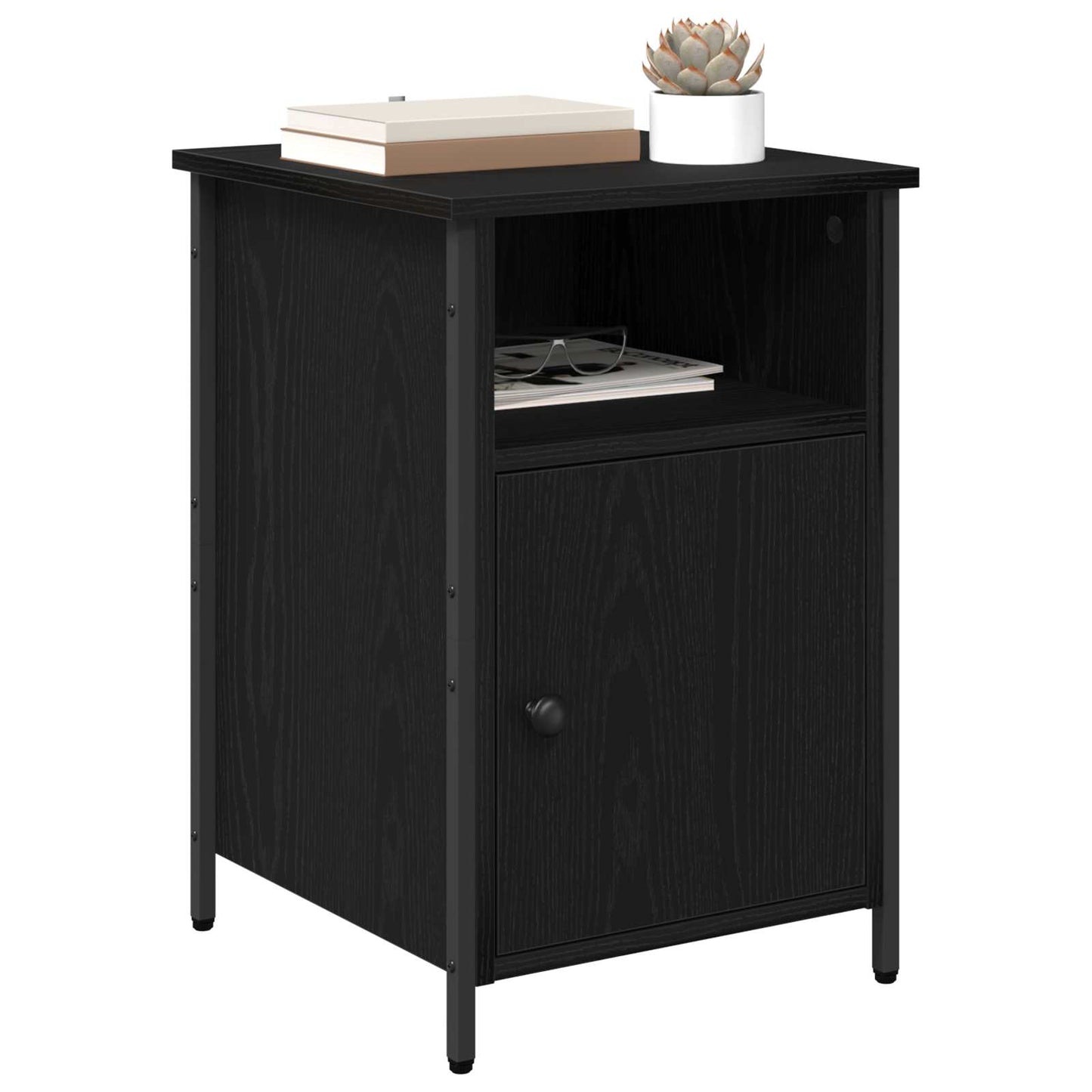 Nattbordskap 2 pcs Svart Eik 40 x 42 x 60 cm Konstruert tre