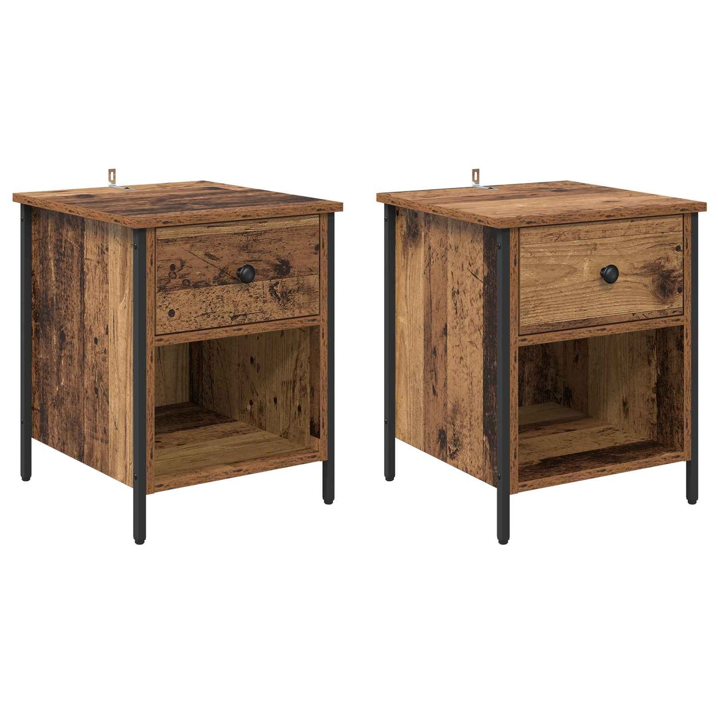 Nattbordskap 2 pcs Gammelt tre 40 x 42 x 50 cm Konstruert tre