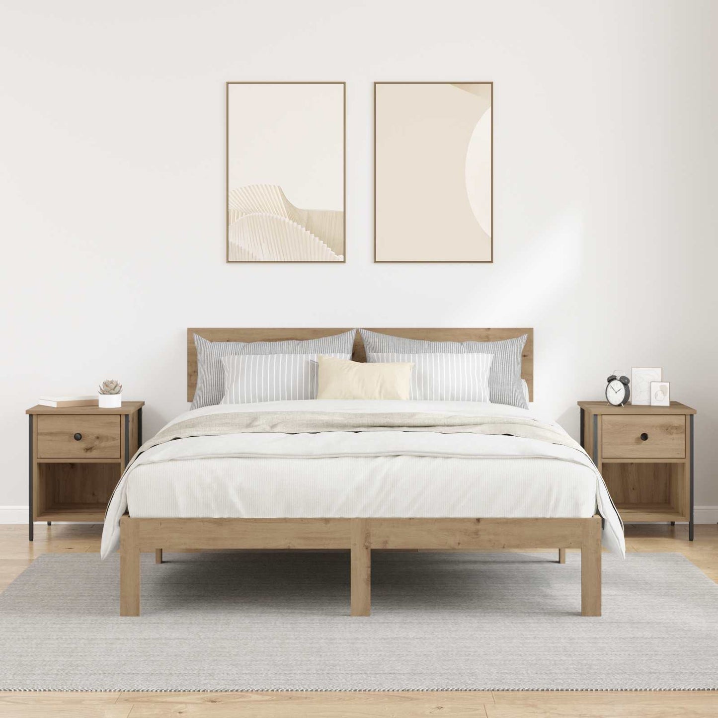 Nattbordskap 2 stk. Artisan Eik 40 x 42 x 50 cm Konstruert tre