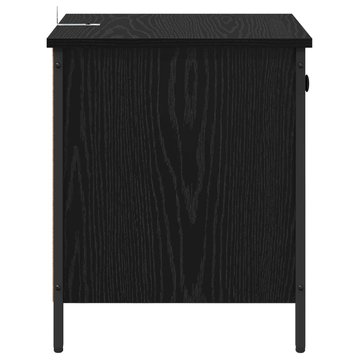 Nattbordskap med skuff Svart Eik 40 x 42 x 50 cm Konstruert tre