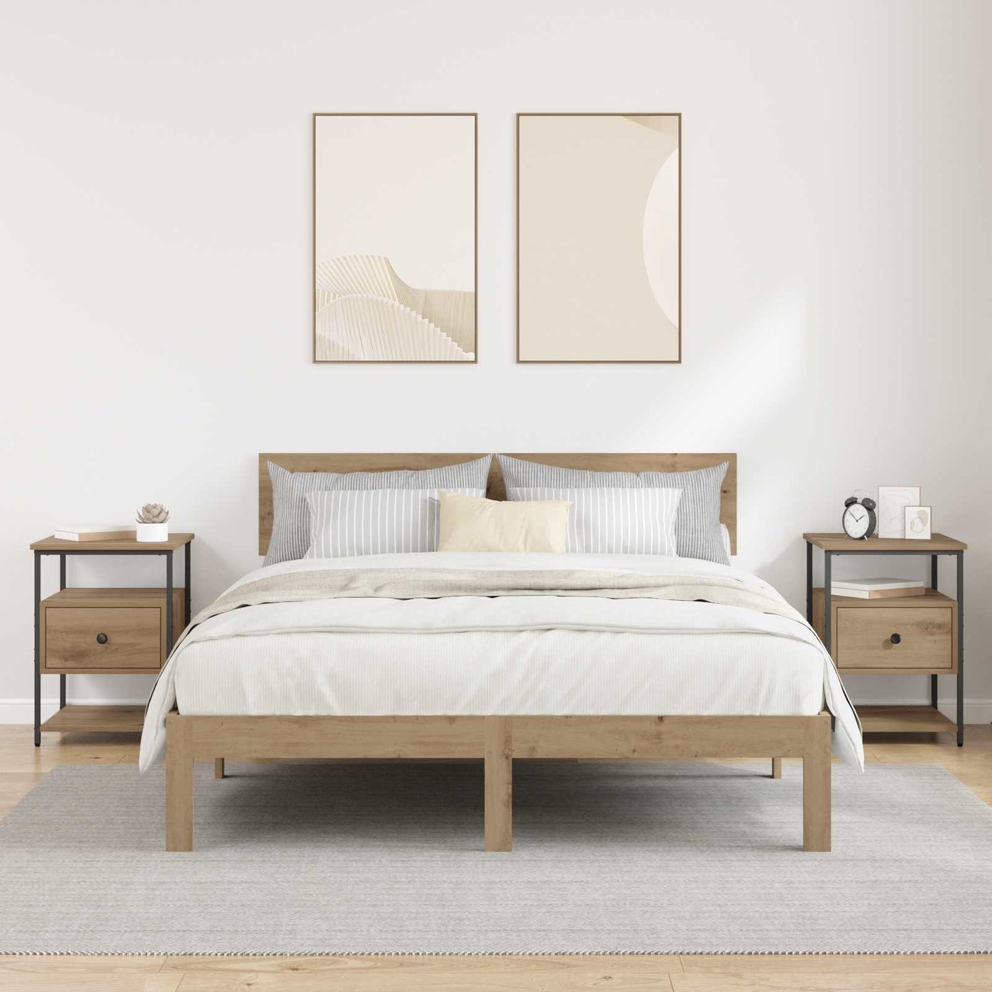 Nattbordskap 2 stk. Artisan Eik 40 x 42 x 56 cm Konstruert tre