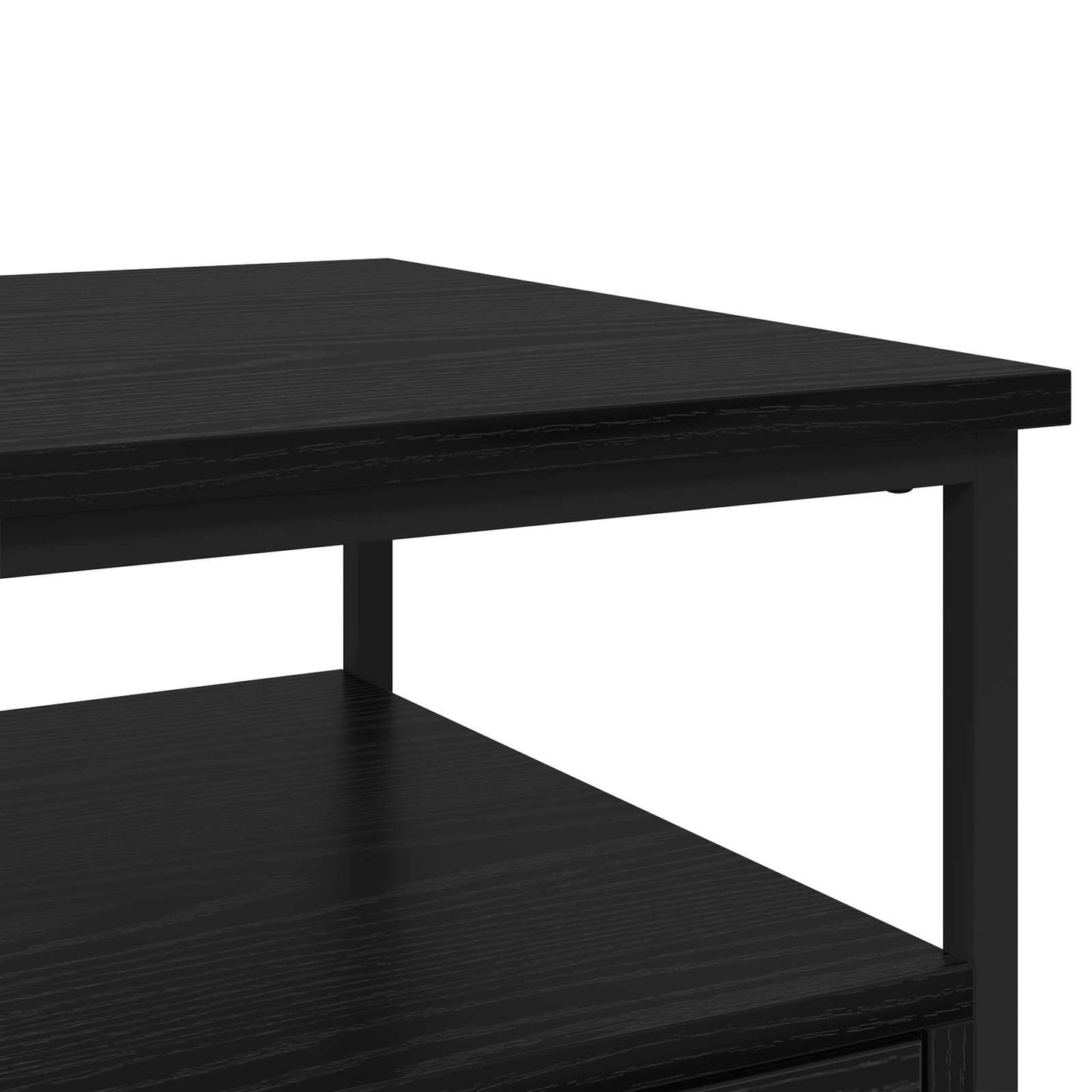 Nattbordskap med skuff Svart Eik 40 x 42 x 56 cm Konstruert tre
