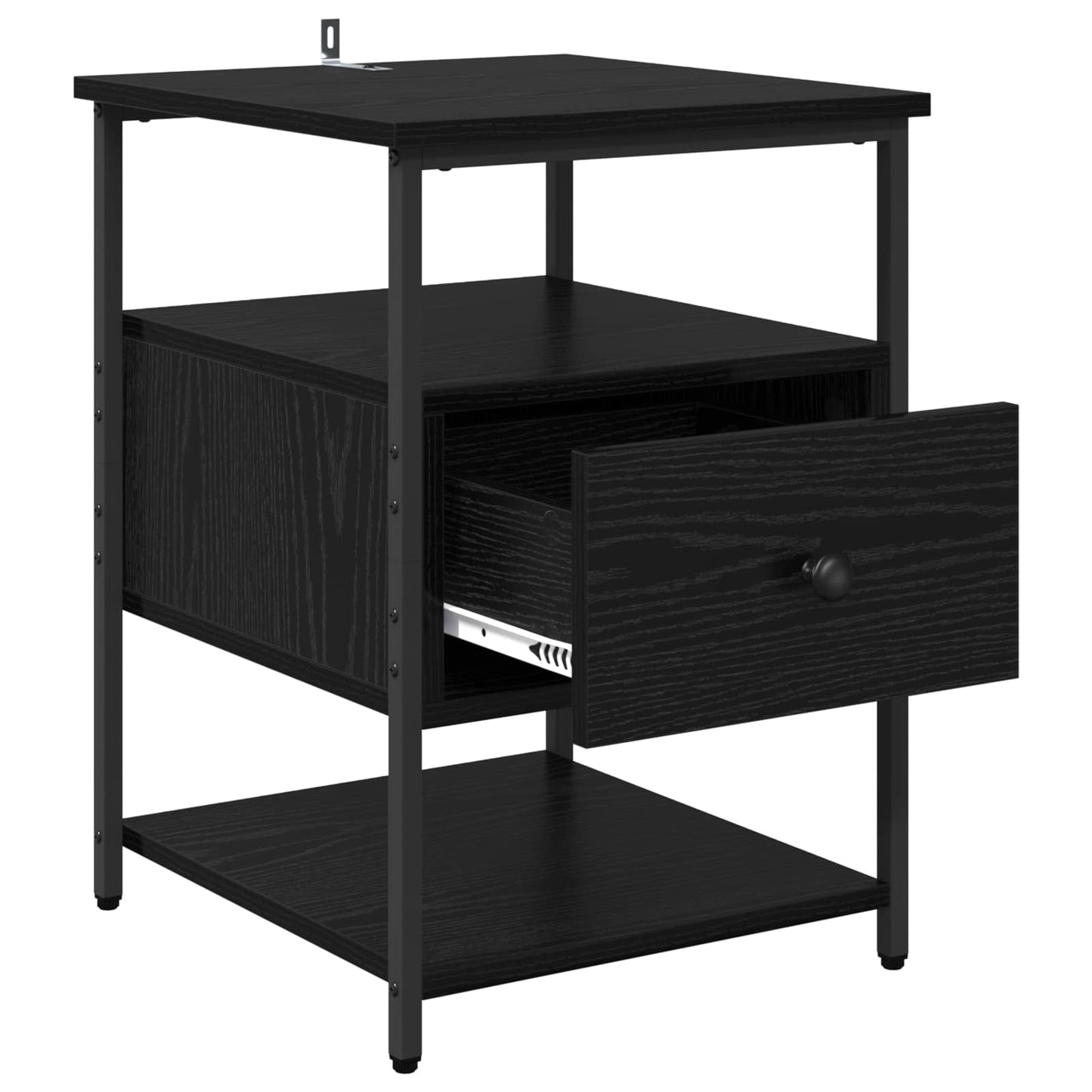 Nattbordskap 2 pcs Svart Eik 40 x 42 x 56 cm Konstruert tre