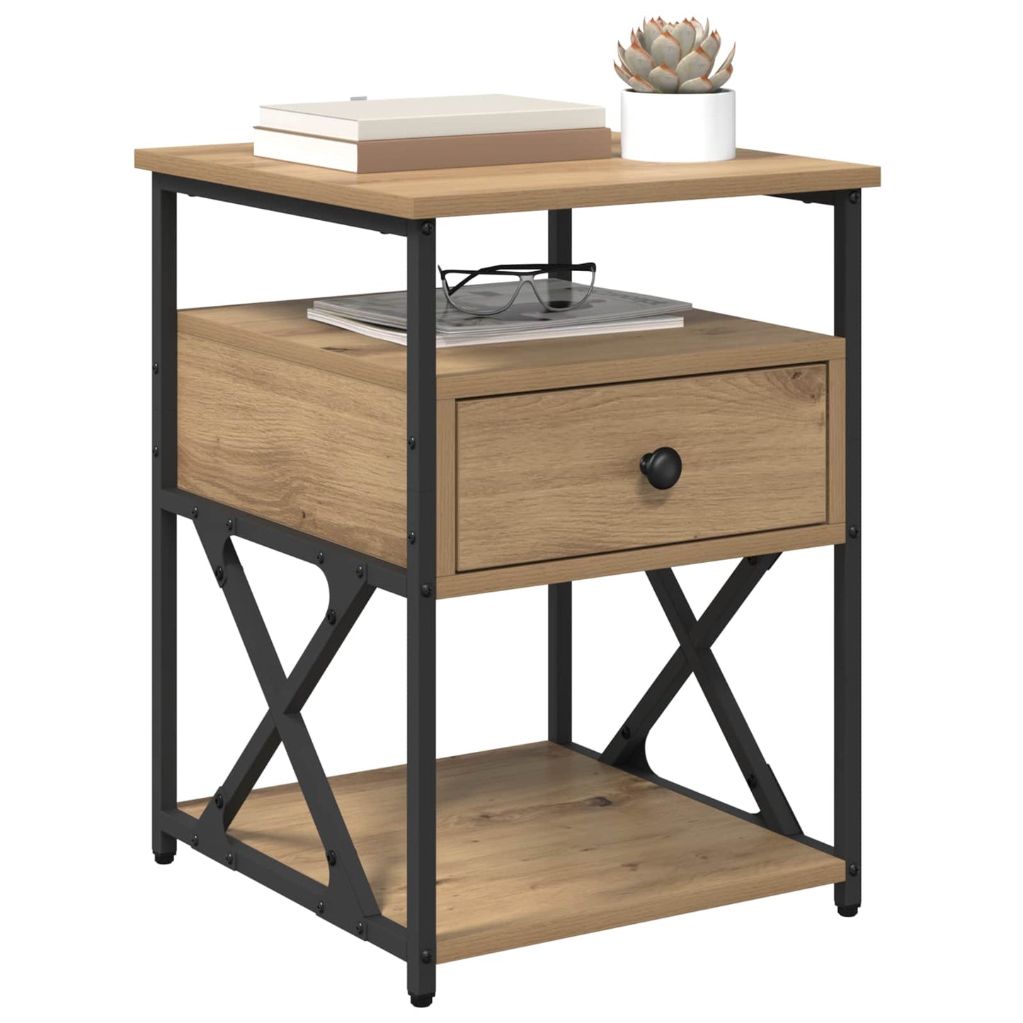 Nattbordskap 2 stk. Artisan Eik 40 x 42 x 55 cm Konstruert tre