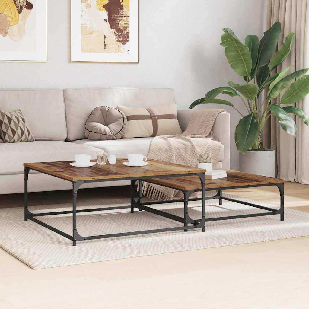 Kaffebord 2 pcs Gamle tre Konstruert tre