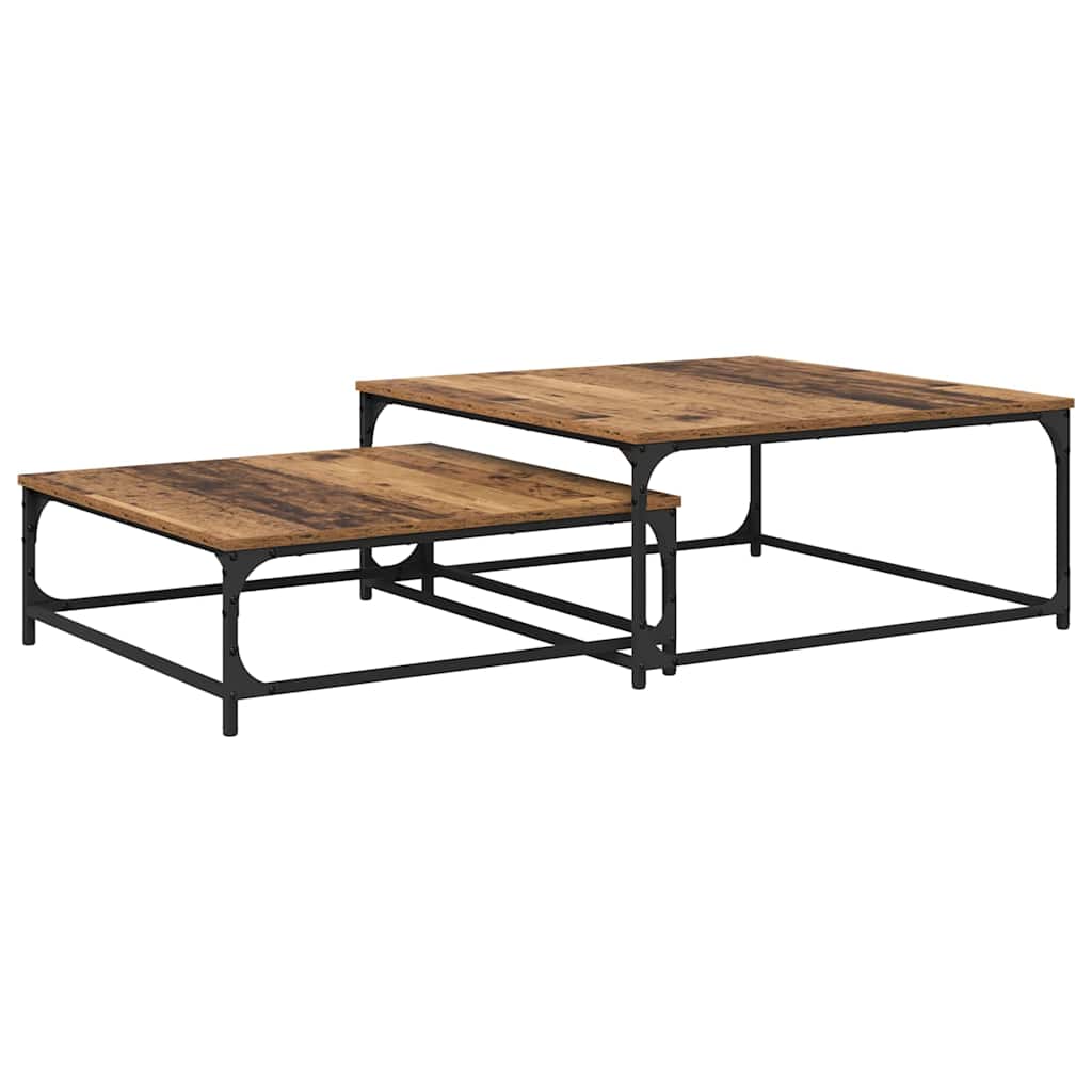 Kaffebord 2 pcs Gamle tre Konstruert tre