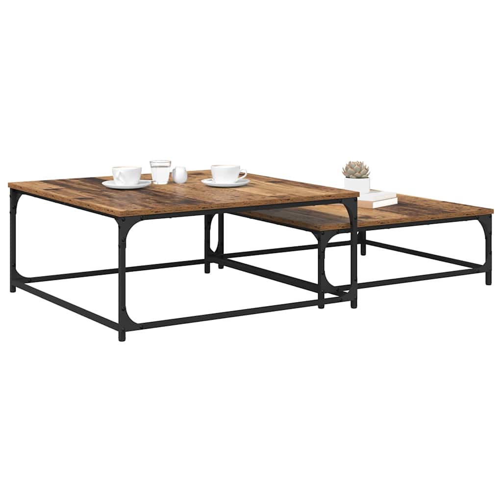 Kaffebord 2 pcs Gamle tre Konstruert tre