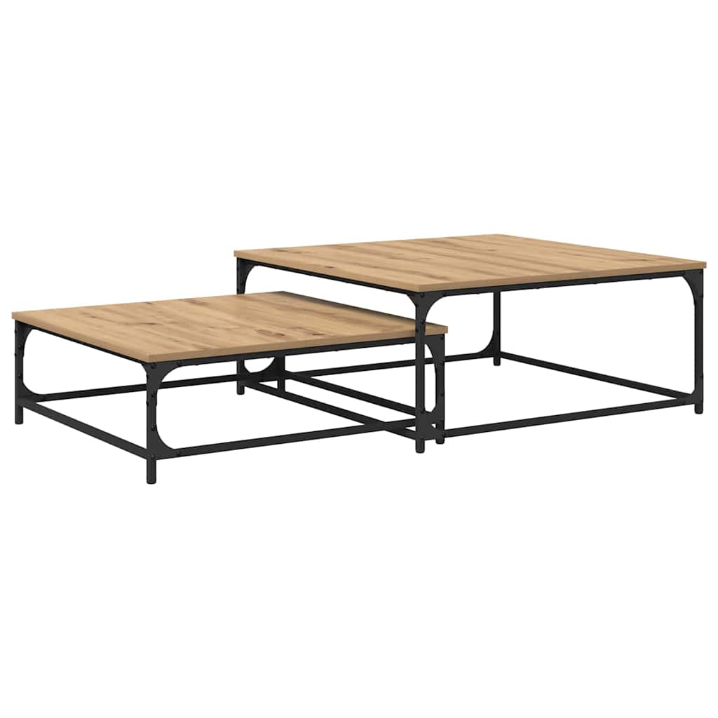 Kaffebord 2 pcs Artisan Eik Konstruert tre