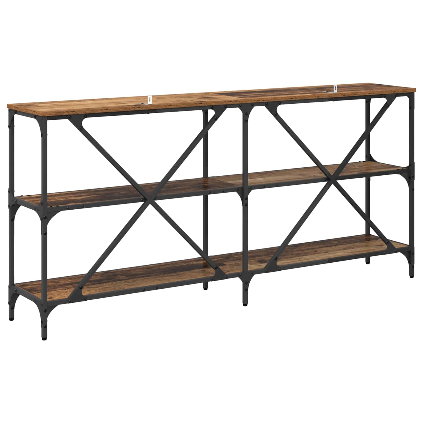Konsollbord med hylle Gamle tre 160 x 30 x 75 cm Konstruert tre