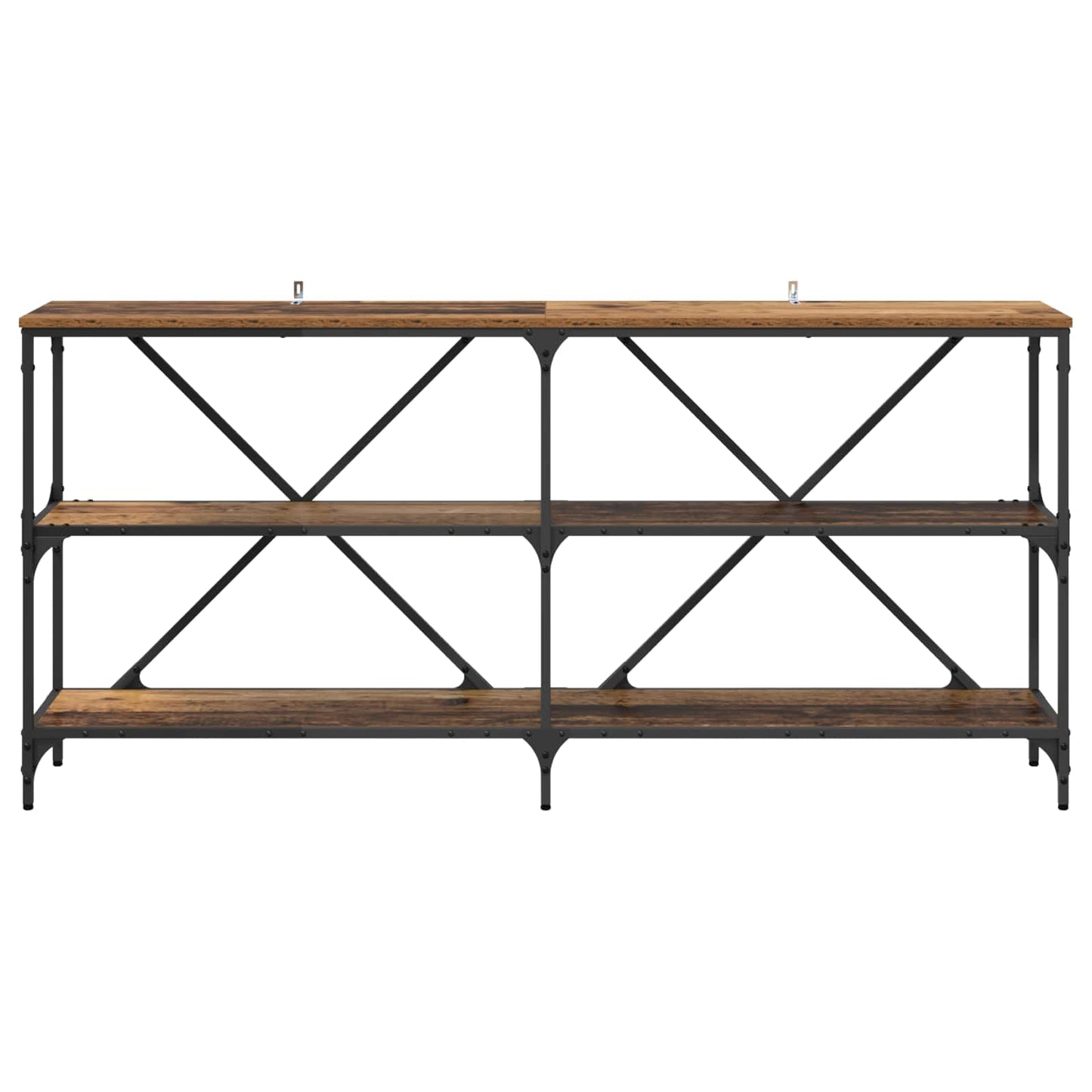 Konsollbord med hylle Gamle tre 160 x 30 x 75 cm Konstruert tre