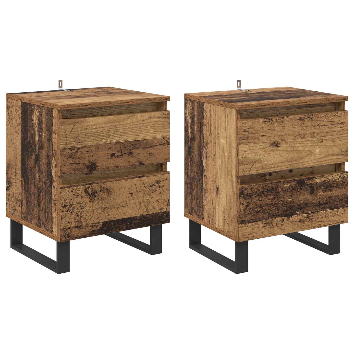 Nattbordskap 2 pcs Gammelt tre 40 x 35 x 50 cm Konstruert tre
