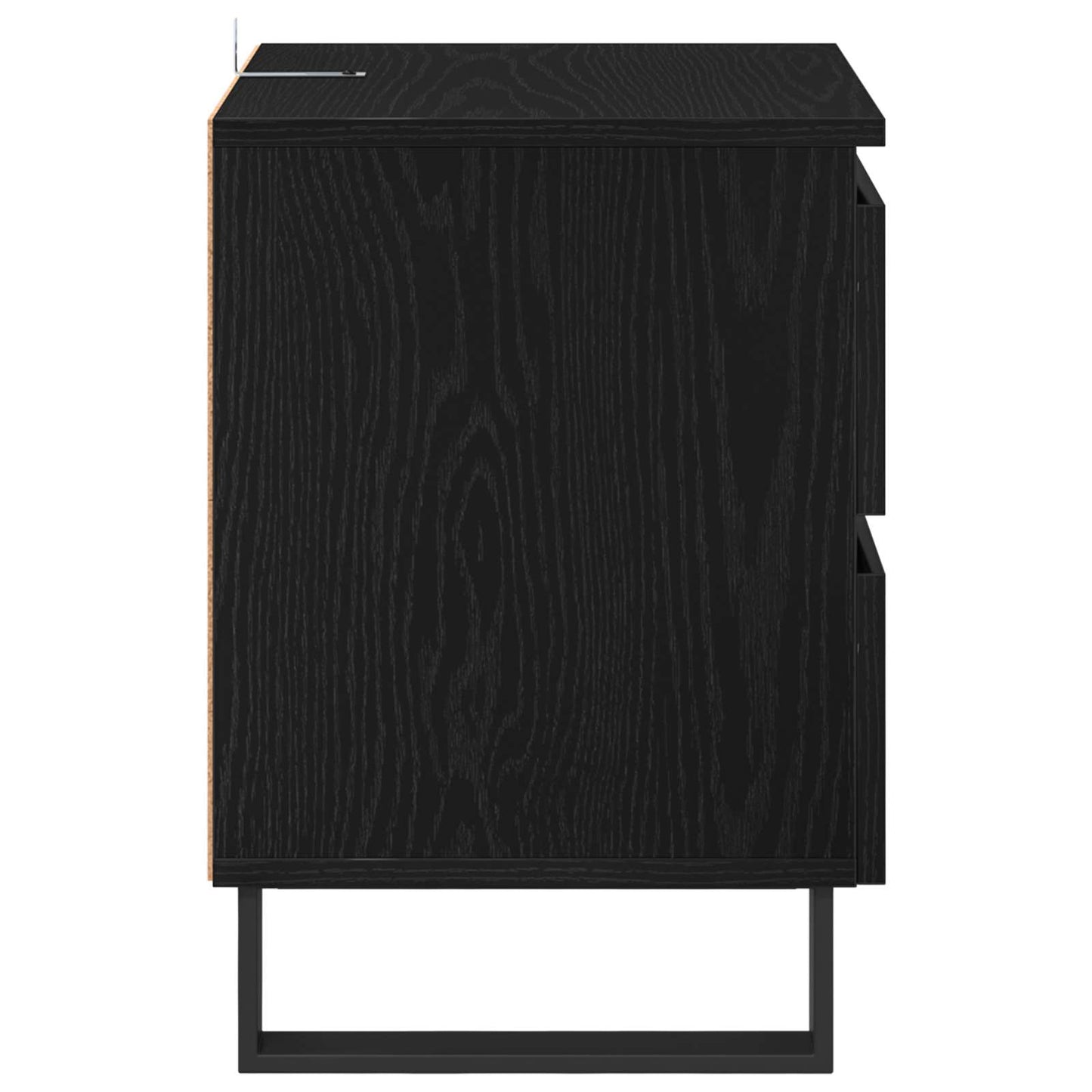 Nattbordskap med skuff Svart Eik 40 x 35 x 50 cm Konstruert tre