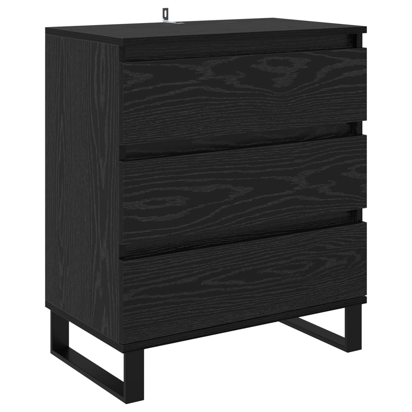 Serviesskap med skuff Svart Eik 60 x 35 x 70 cm Konstruert tre