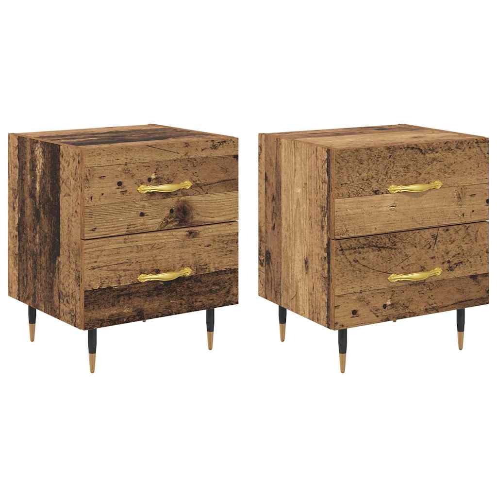 Nattbordskap 2 pcs Gammelt tre 40 x 35 x 47,5 cm Konstruert tre
