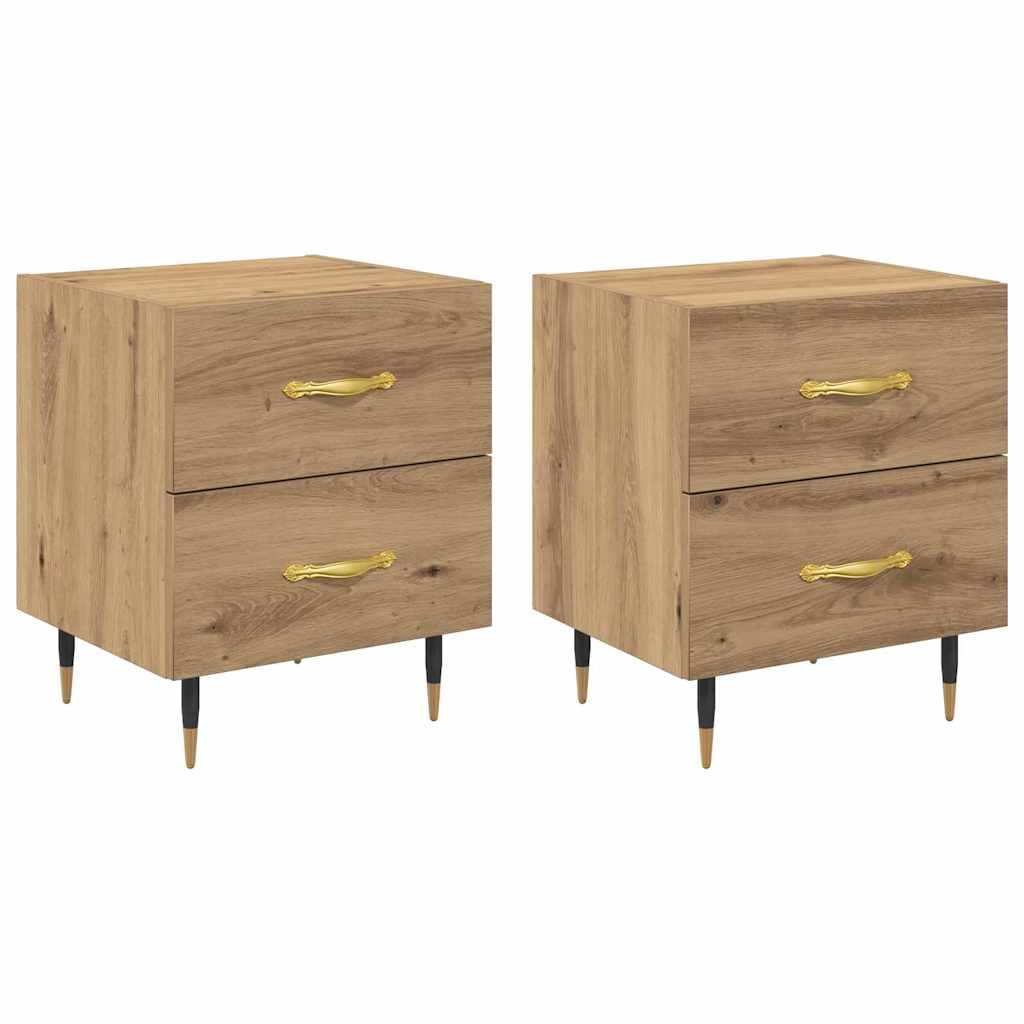 Nattbordskap 2 pcs Artisan Eik 40 x 35 x 47,5 cm Konstruert tre