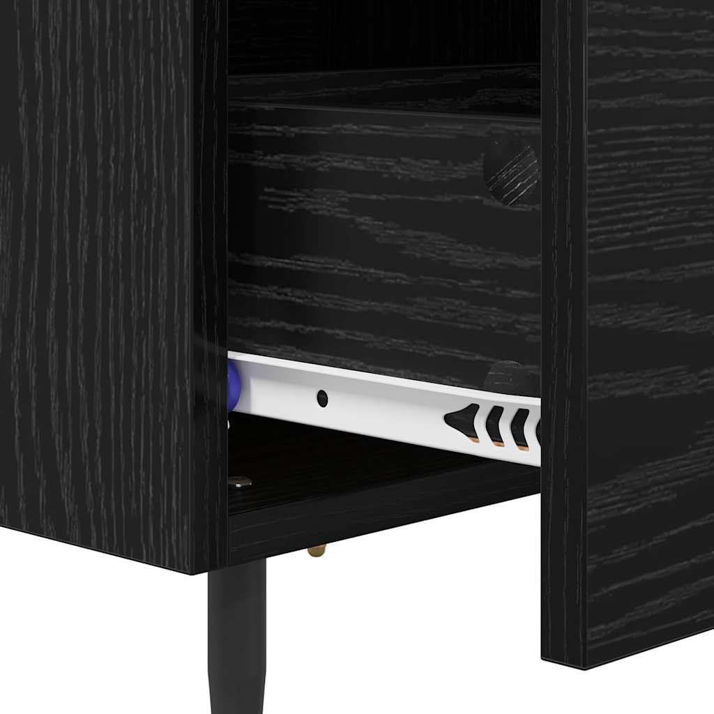 Nattbordskap 2 pcs Svart Eik 40 x 35 x 47,5 cm Konstruert tre