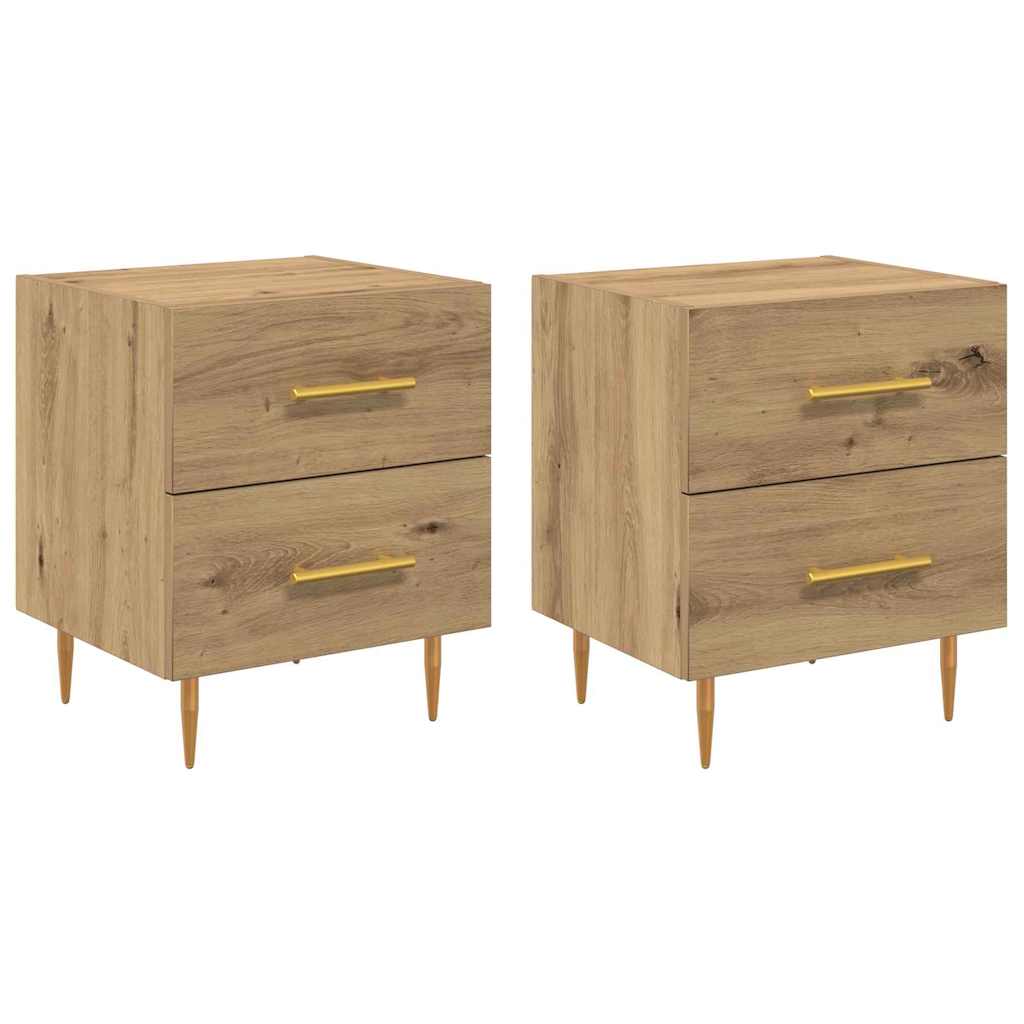 Nattbordskap 2 pcs Artisan Eik 40 x 35 x 47,5 cm Konstruert tre
